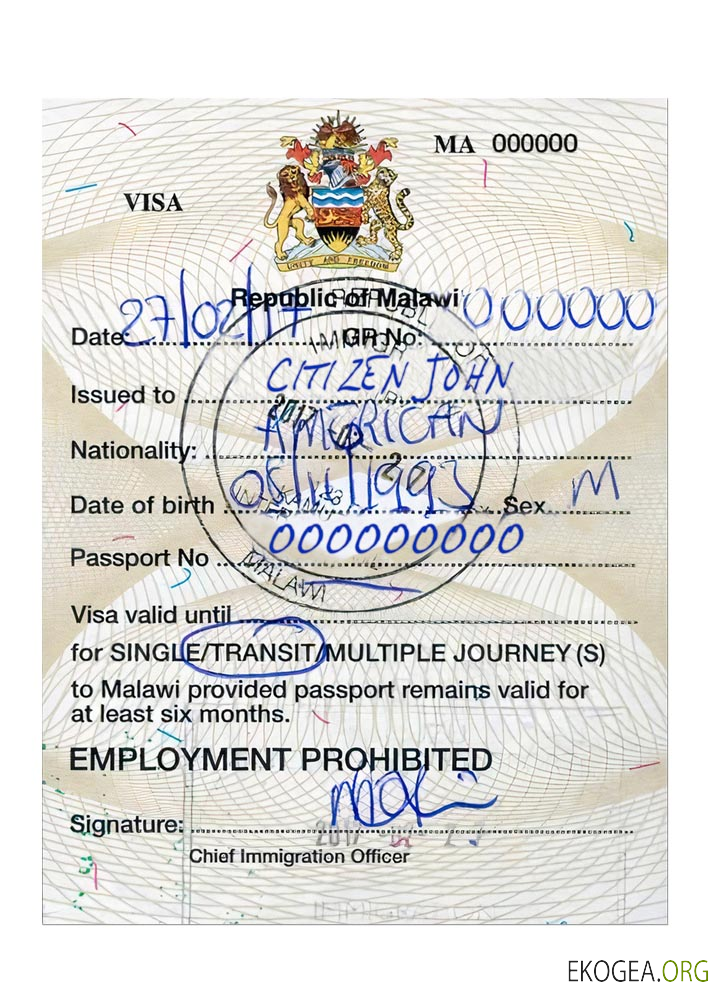 Visa de voyage au MALAWI